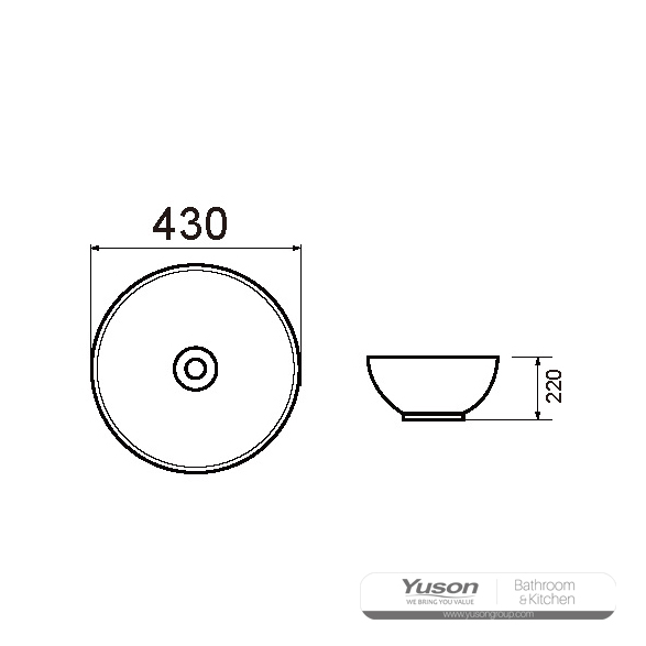 YS28398	Ceramic above counter basin, artistic basin, ceramic sink;