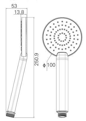 YS31260 Ручной душ из АБС-пластика, мобильный душ, сертифицирован ACS;