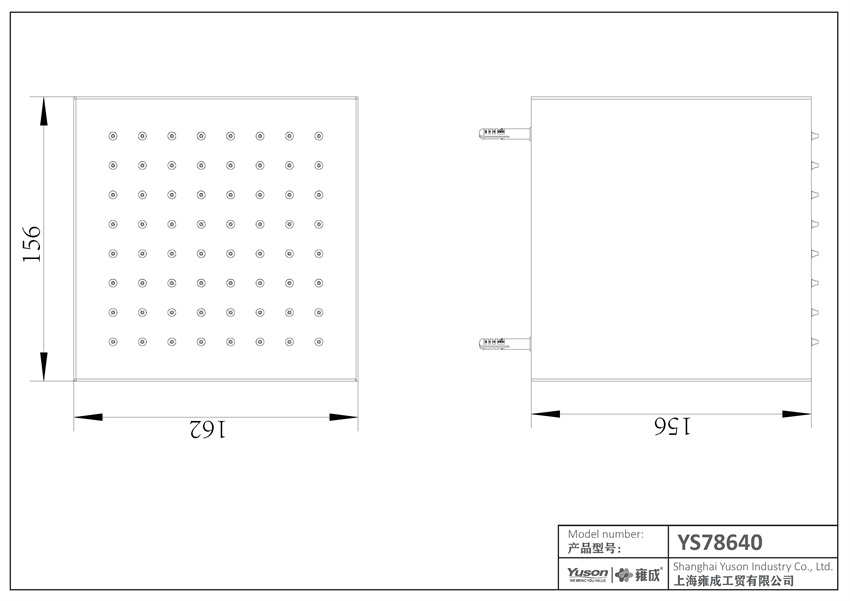 YS78640	SUS304 ceiling-mounted rain shower head with cubic shape design;