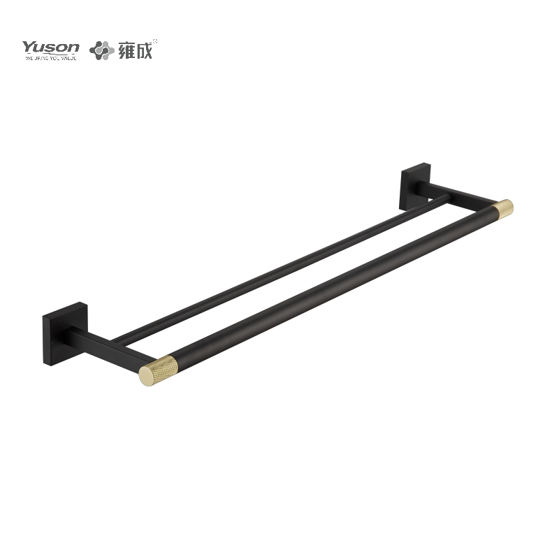 12324D Sleek Bathroom accessories, 2-Pole Towel bars, 24”, Towel holder, Zinc/Brass/SUS Towel holder, wall- mounted(Series 12300)