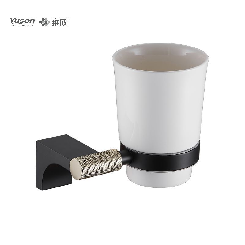 12484 Sleek Bathroom accessories, Tumbler holder, with Frosted/Tempered Glass cup,Zinc/Brass/SUS Tumbler holder, wall- mounted(Series 12400)