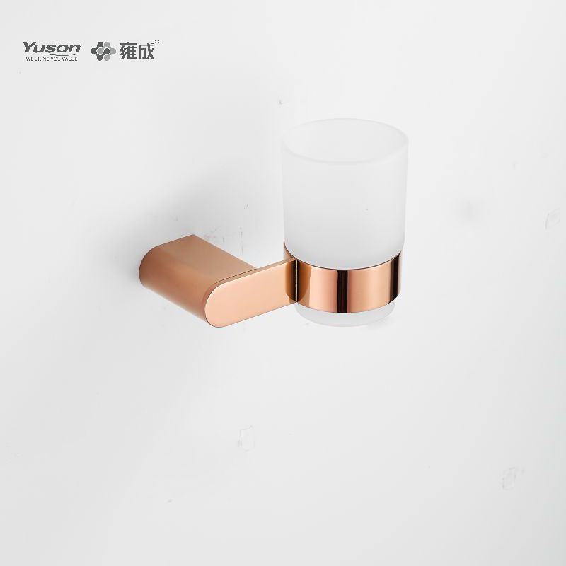 12684 Sleek Bathroom accessories, Tumbler holder, with Frosted/Tempered Glass cup,Zinc/Brass/SUS Tumbler holder, wall- mounted(Series 12600)