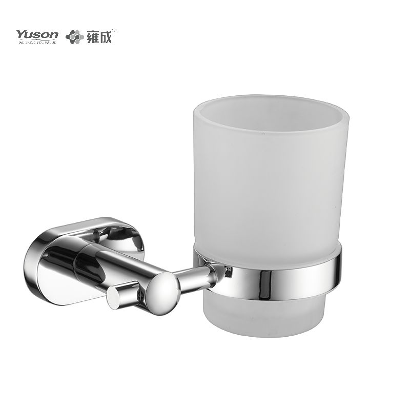 13384 Sleek Bathroom accessories, Tumbler holder, with Frosted/Tempered Glass cup,Zinc/Brass/SUS Tumbler holder, wall- mounted(Series 13300)