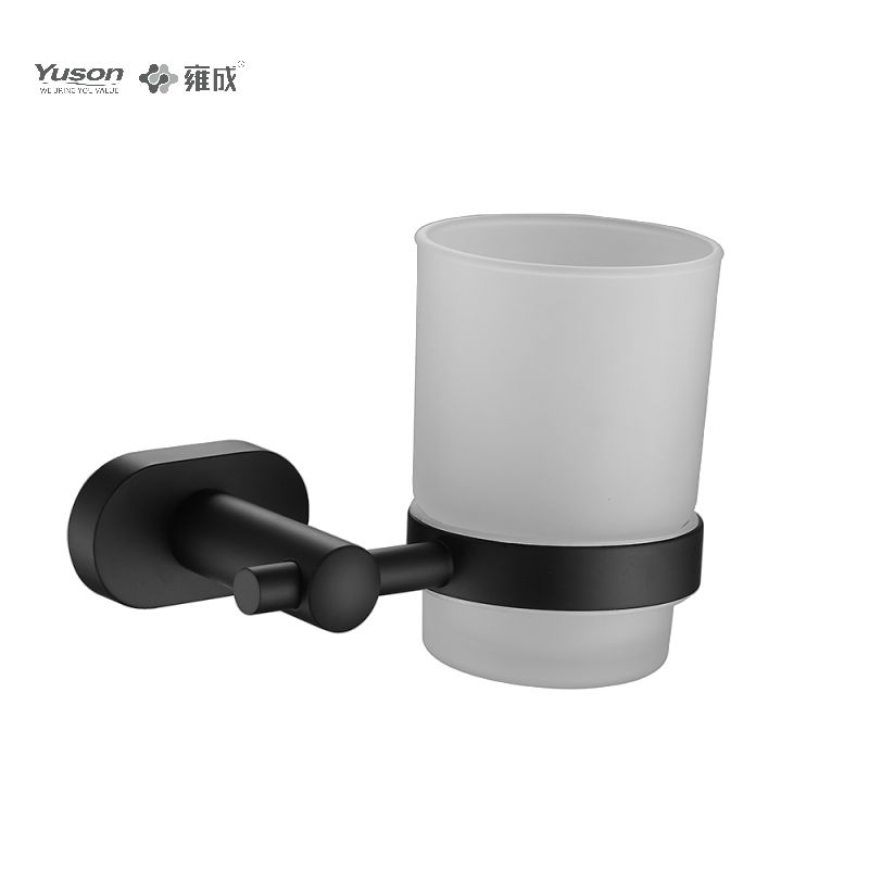 13384 Sleek Bathroom accessories, Tumbler holder, with Frosted/Tempered Glass cup,Zinc/Brass/SUS Tumbler holder, wall- mounted(Series 13300)