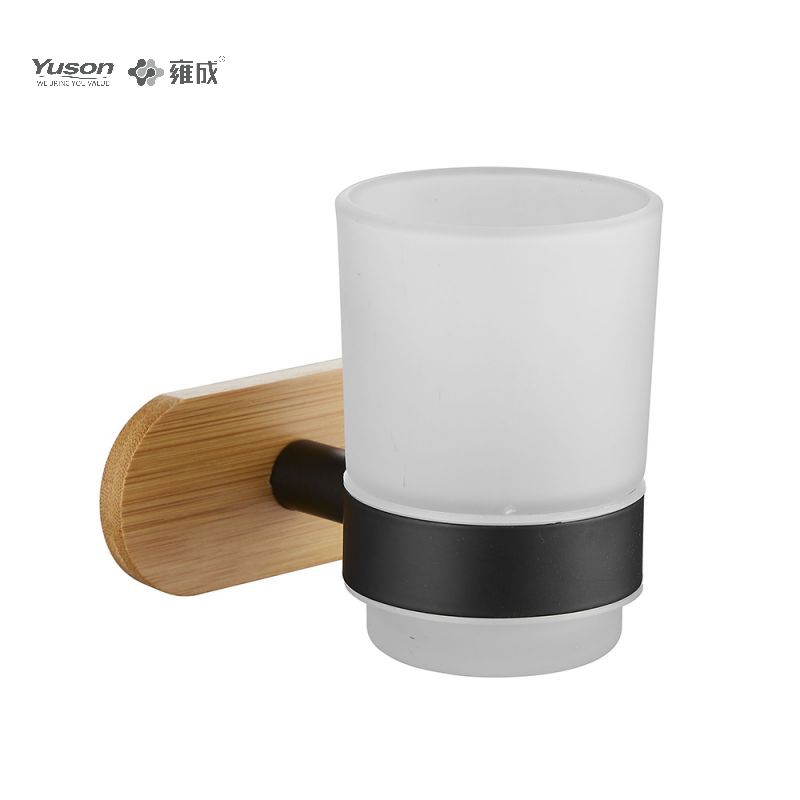 25084 Sleek Bathroom accessories, Tumbler holder, with Frosted/Tempered Glass cup,Zinc/Brass/SUS Tumbler holder, wall- mounted(Series 25000)