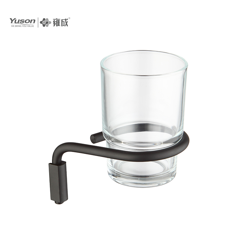 25384 Sleek Bathroom accessories, Tumbler holder, with Frosted/Tempered Glass cup,Zinc/Brass/SUS Tumbler holder, wall- mounted(Series 25300)