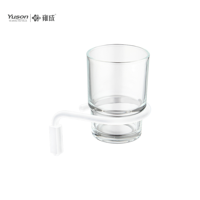 25384 Sleek Bathroom accessories, Tumbler holder, with Frosted/Tempered Glass cup,Zinc/Brass/SUS Tumbler holder, wall- mounted(Series 25300)