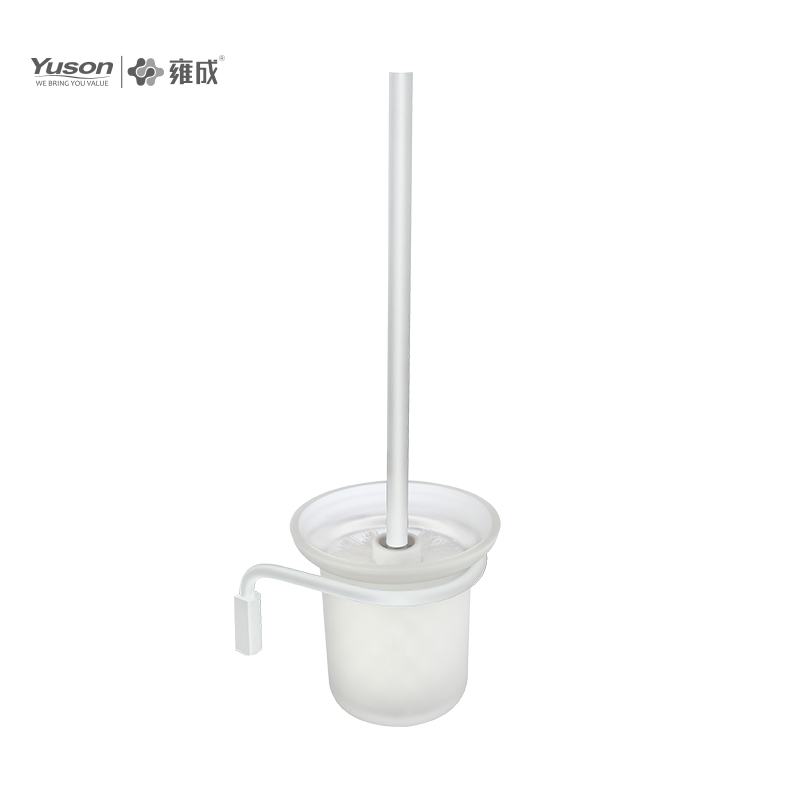 25390 Sleek Bathroom accessories, Toilet Brush with Frosted/Tempered Glass cup,Zinc/Brass/SUS Toilet Brush, wall- mounted(Series 25300)