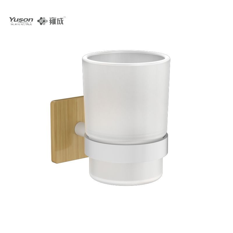 25984 Sleek Bathroom accessories, Tumbler holder, with Frosted/Tempered Glass cup,Zinc/Brass/SUS Tumbler holder, wall- mounted(Series 25900)