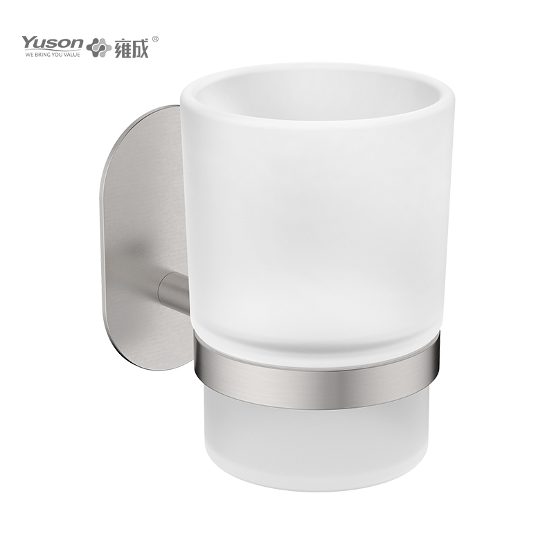 28184 Sleek Bathroom accessories, Tumbler holder, with Frosted/Tempered Glass cup,Zinc/Brass/SUS Tumbler holder, wall- mounted(Series 28100)