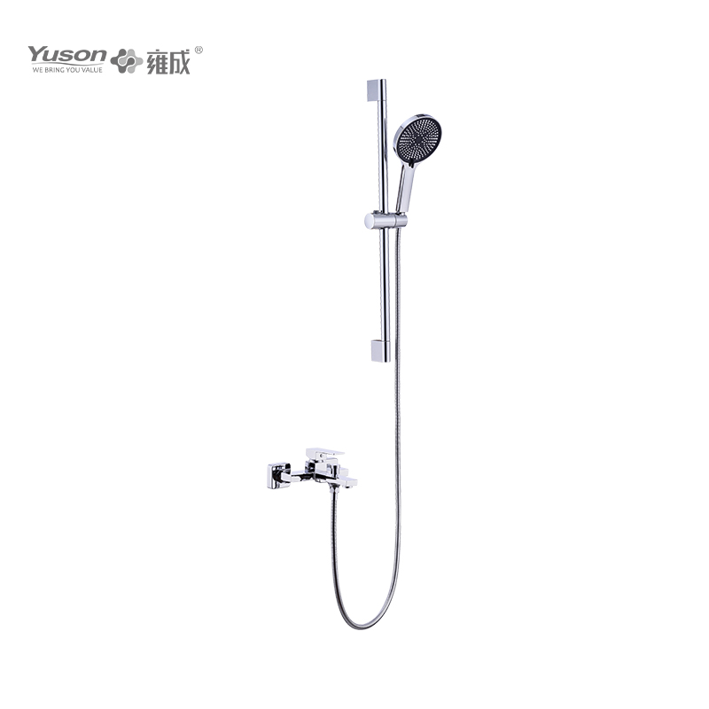 2020-10K2 Brass wall-mounted single lever hot&cold water bath&shower mixer with showerhead&sliding bar