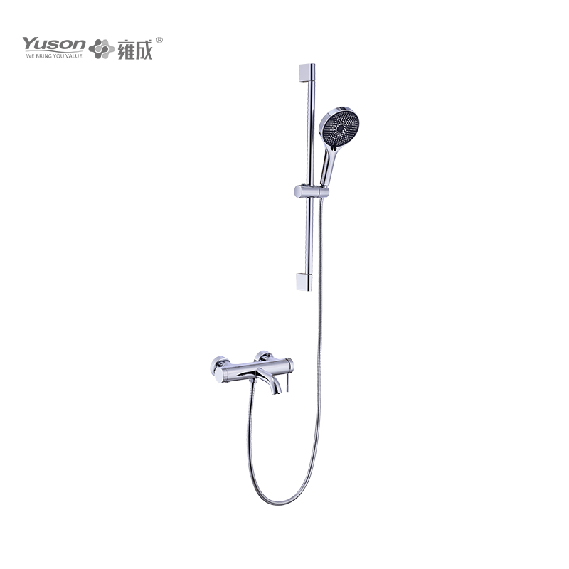 2122-10K2 Brass wall-mounted single lever hot&cold water bath&shower mixer with showerhead&sliding bar