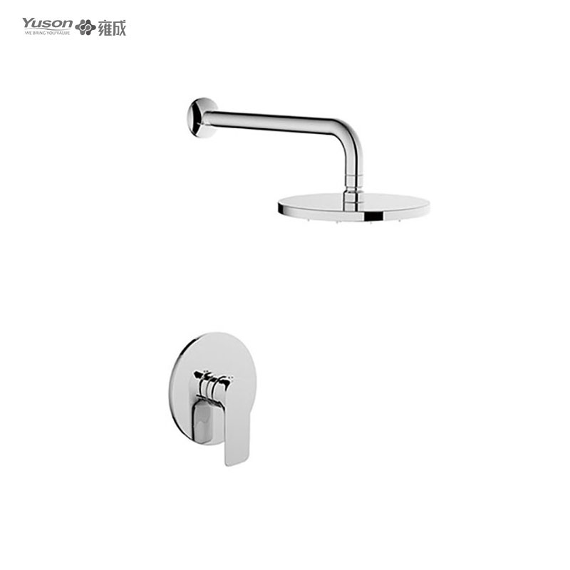 3165-22	brass faucet single lever hot/cold water embeded shower mixer with rain showerhead 